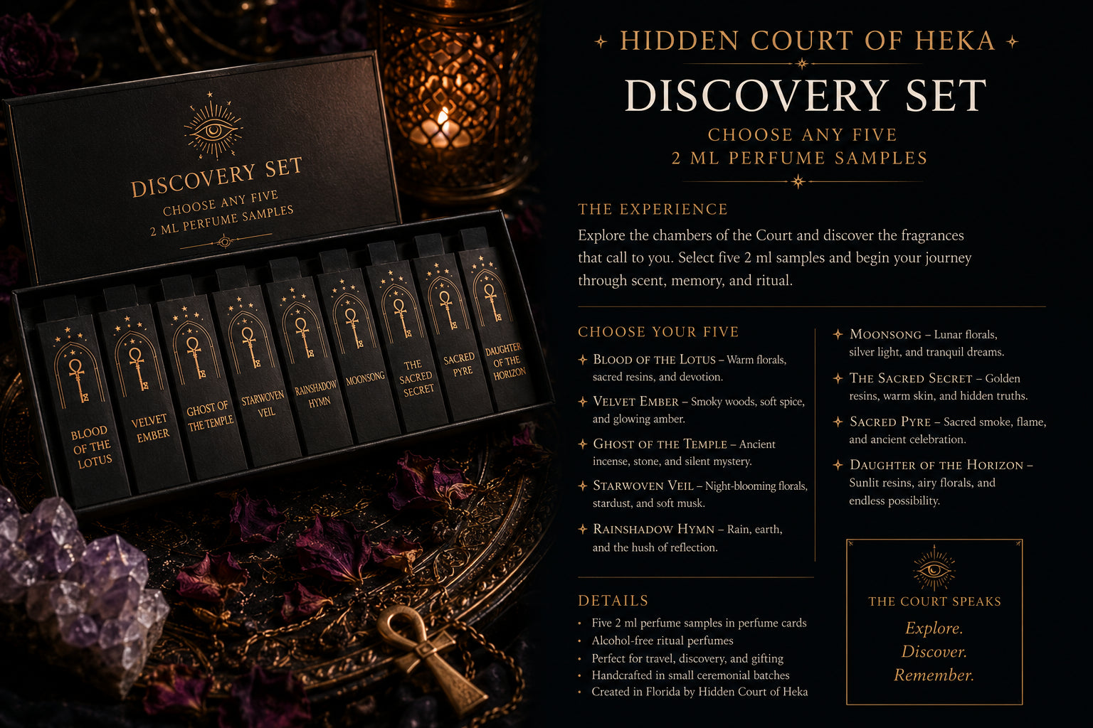 Hidden Court Discovery Set - Choose Any Five 2ML Perfume Samples